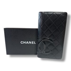 CHANEL Cambon Black Quilted Leather Wallet